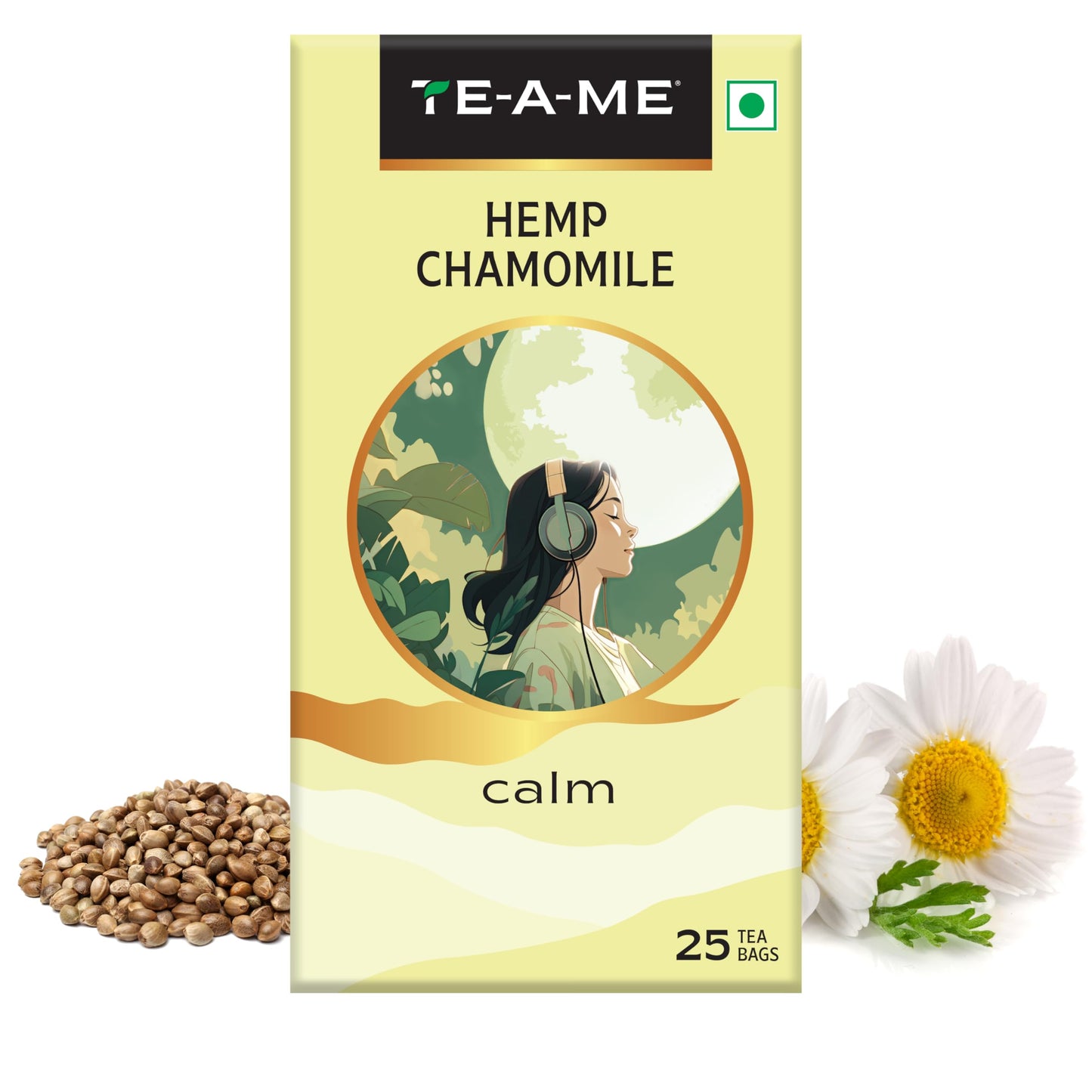 TE-A-ME Hemp Chamomile Tea, 25 Tea Bags