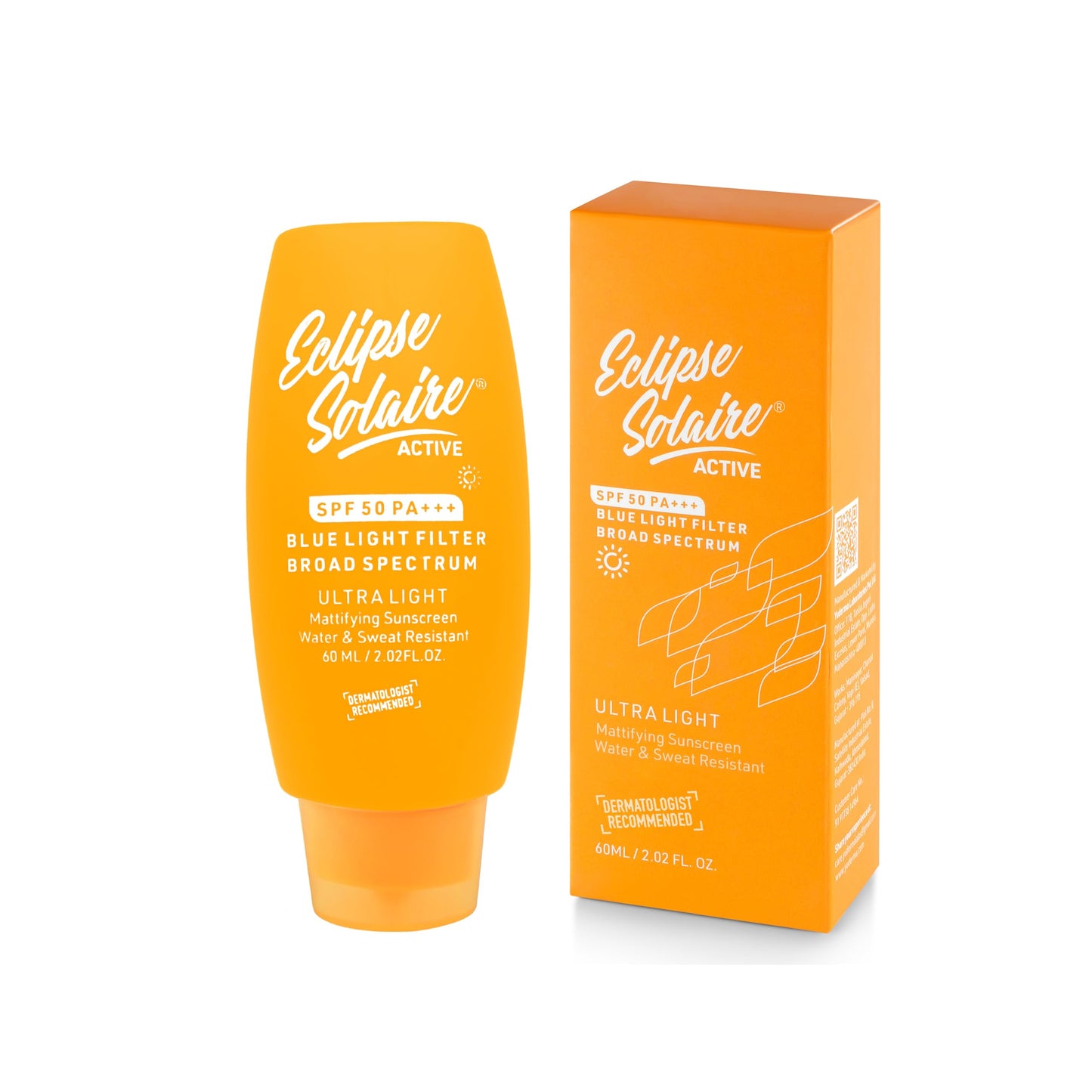 YUDERMA Eclipse Solaire Active Sunscreen SPF 50 PA+++ | Clinically Tested | No White Cast | Broad Spectrum UVA/UVB & Blue Light Shield | Lightweight, Non-Greasy Formula for All Skin Types – 60ml
