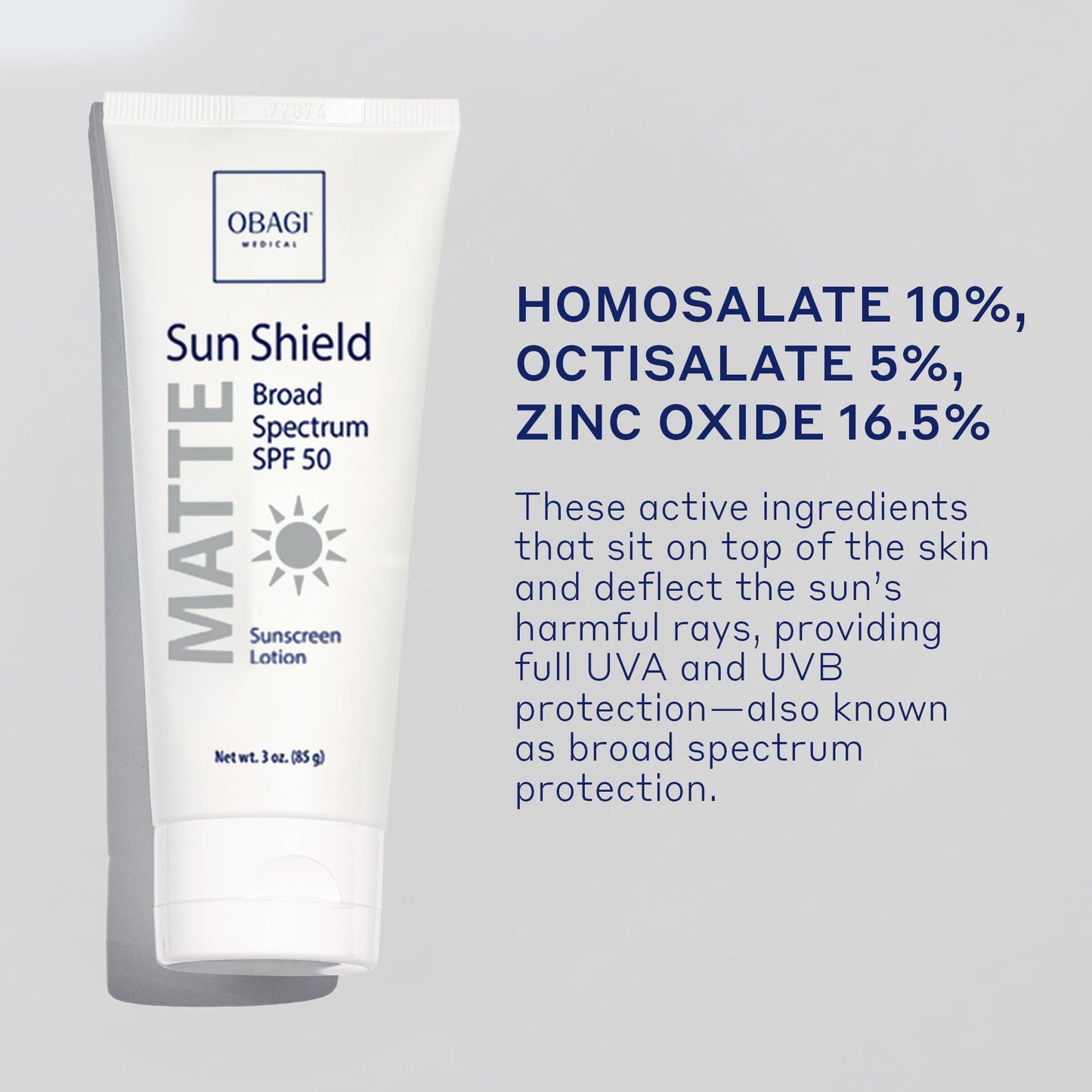 Obagi Medical Sun Shield Broad Spectrum SPF 50 Matte Sunscreen Lotion