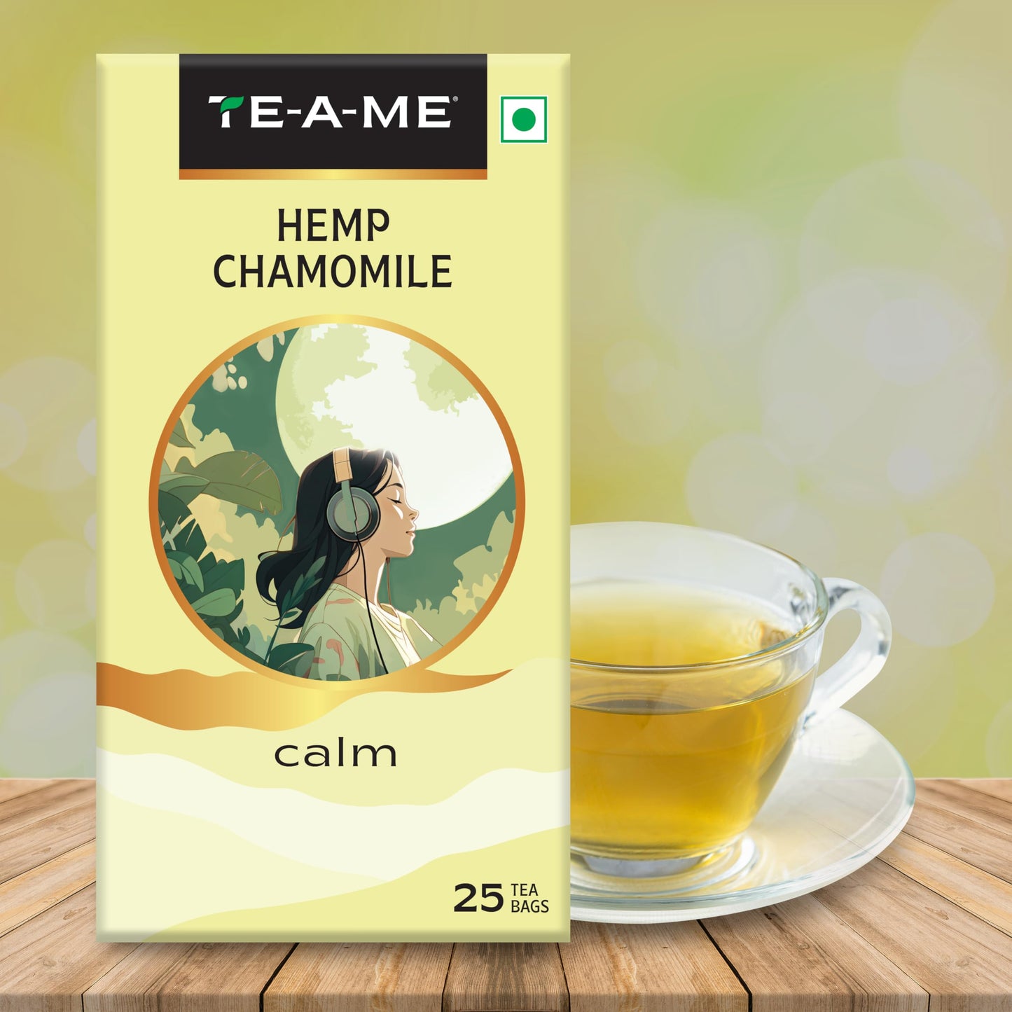 TE-A-ME Hemp Chamomile Tea, 25 Tea Bags