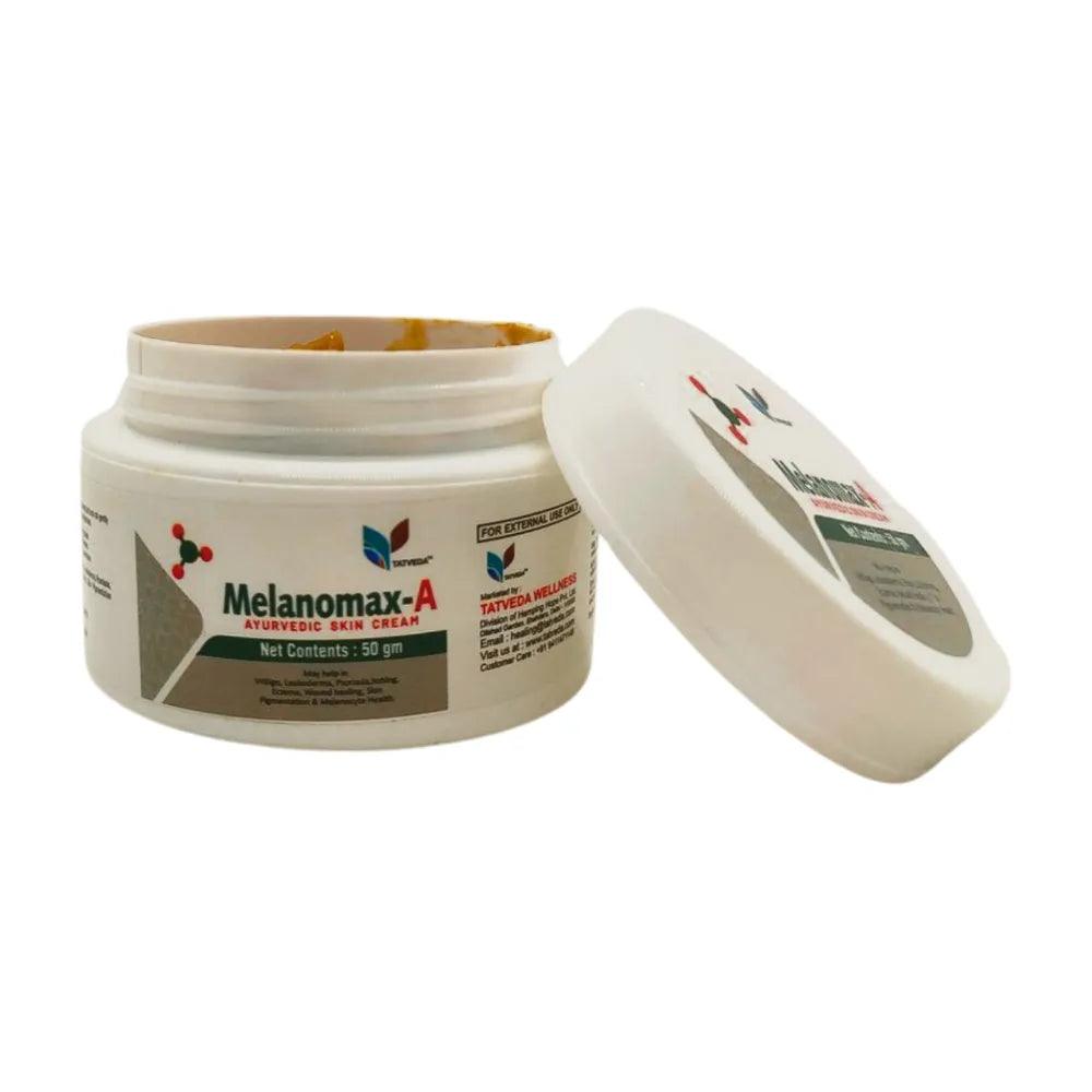 Melanomax-A Cream: Natural Ayurvedic Vitiligo Support for White Spots on Skin.