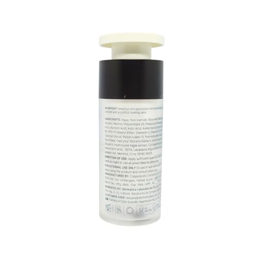 Retibright bottle with pump and label on a white background
