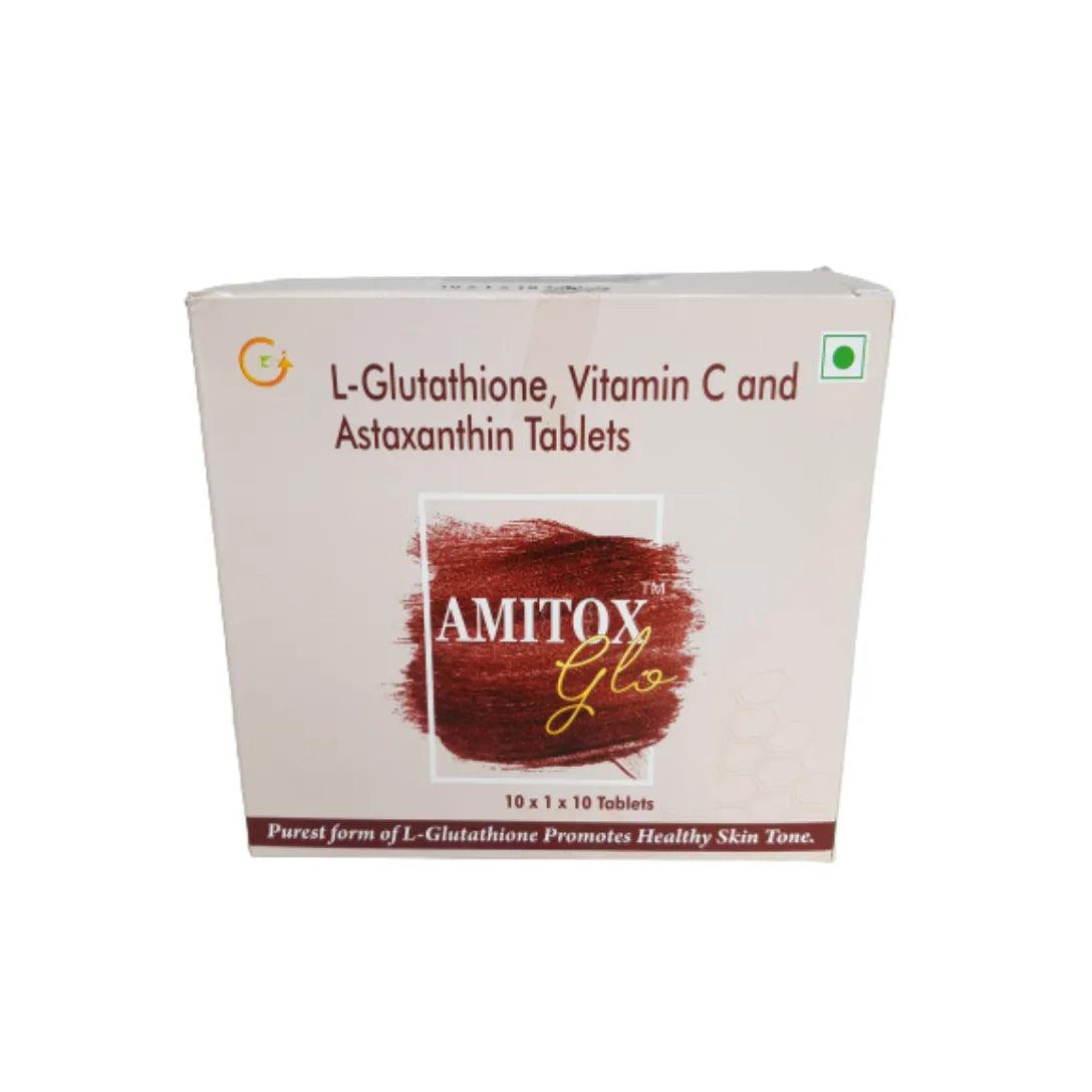 Amitox-Glo  L-Glutathione and Vitamin C Supplement for Glowing Skin Glein Pharma