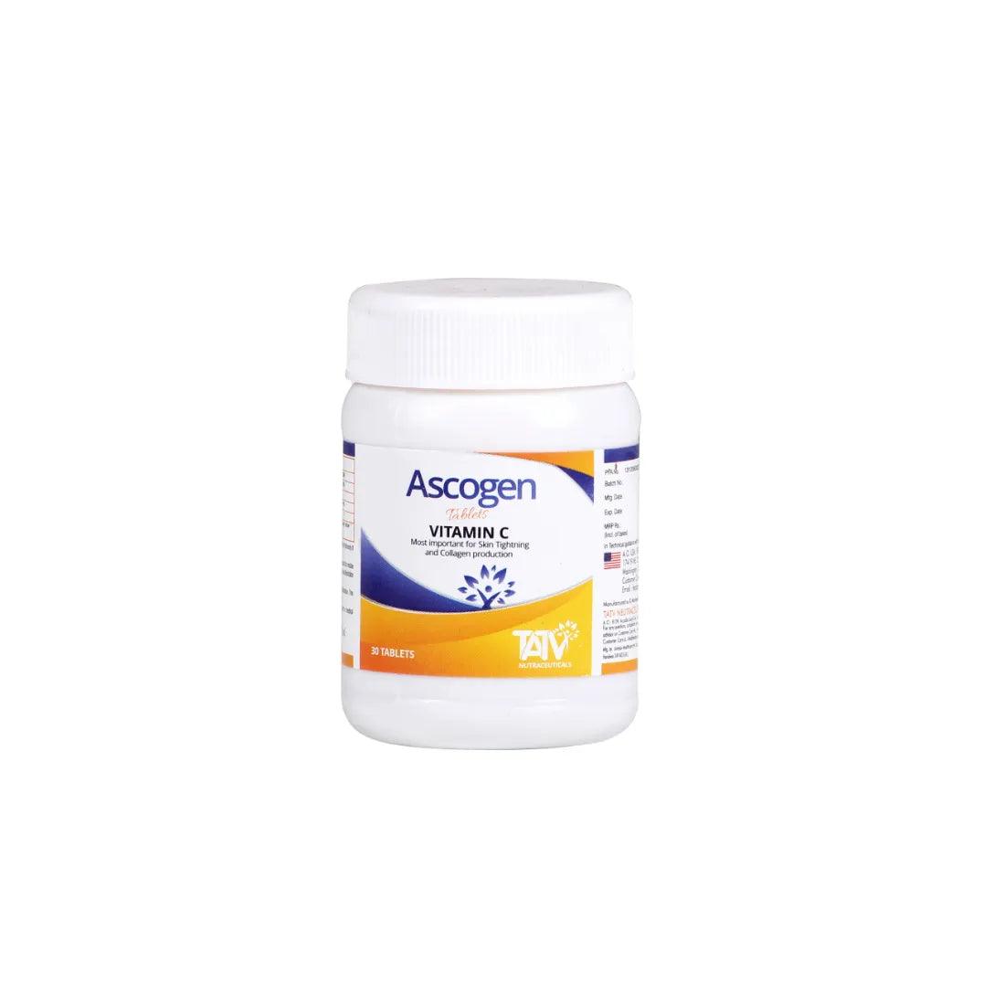 Ascogen: Vitamin C with Rosehip Oil Supplement for Hair Skin and Immunity | Pack of TWO Glein Pharma 