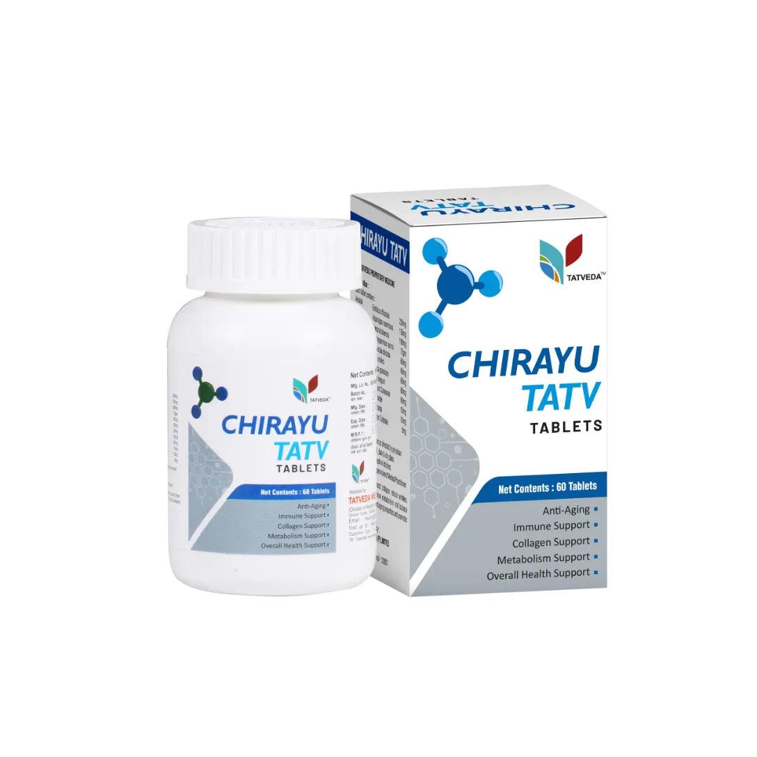 Tatveda Chirayu Tatv Ayurvedic Men Women Antiaging Supplement - GLEIN PHARMA