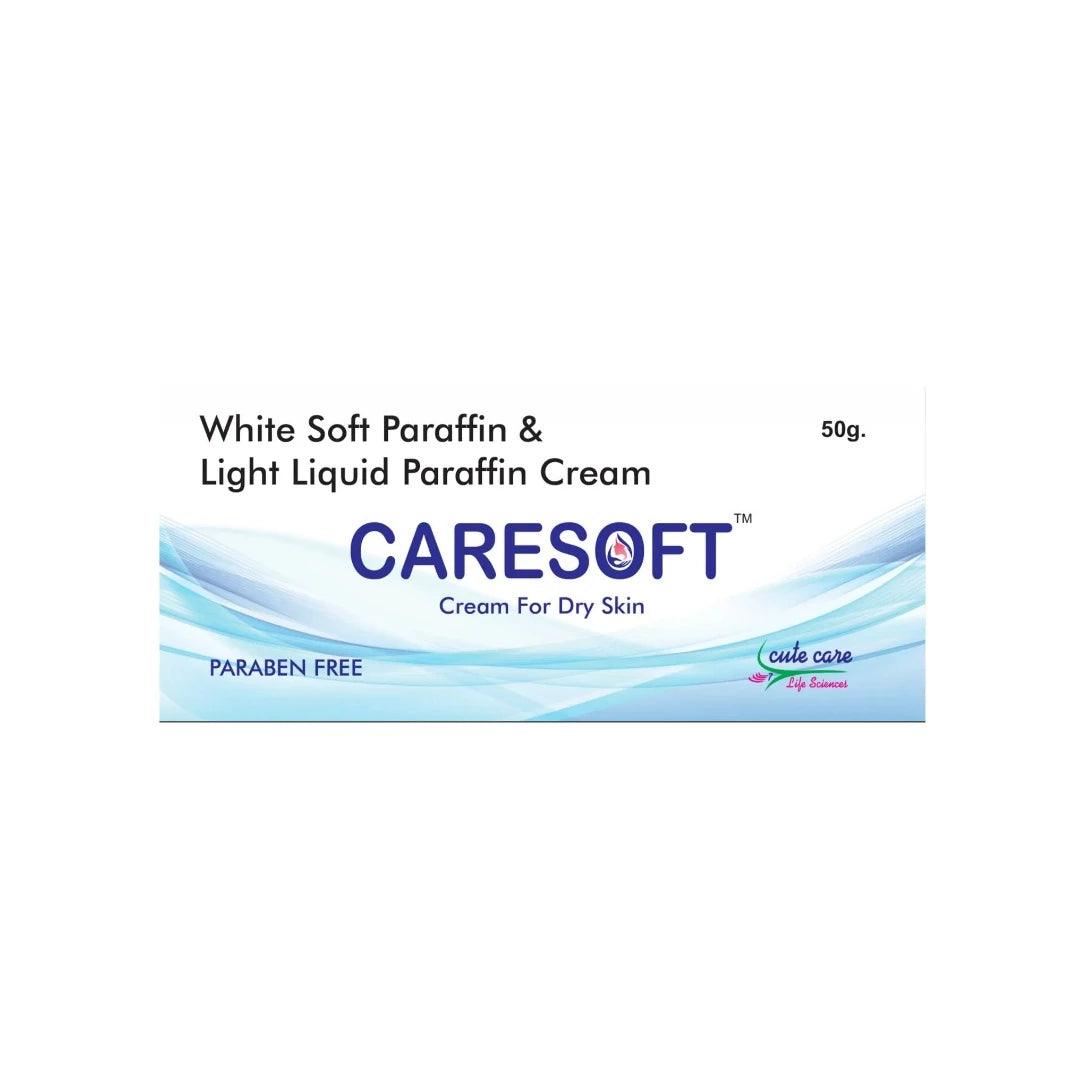 Caresoft: Non-Stick Moisturiser: White and Light Liquid Paraffin Skin Cream Pack of 3 Glein Pharma India