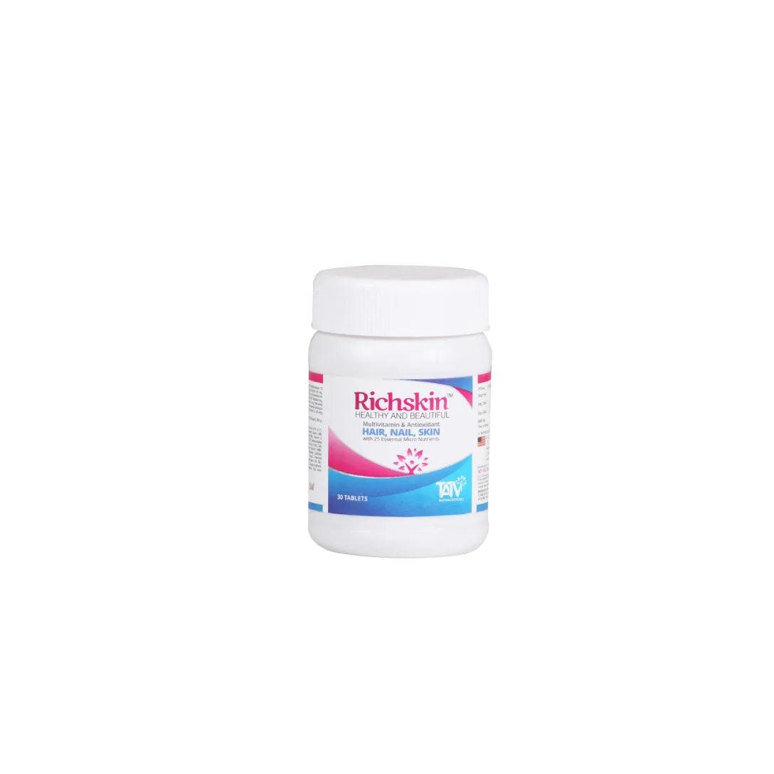 Richskin Healthy and Beautiful Hair Nail Skin Multivitamin & Antioxidant Supplement Tablets. Glein Pharma 