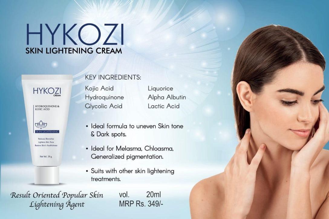 Hykozi Skin Lightening Cream with Hydroquinone Kojic Acid Glycolic Acid